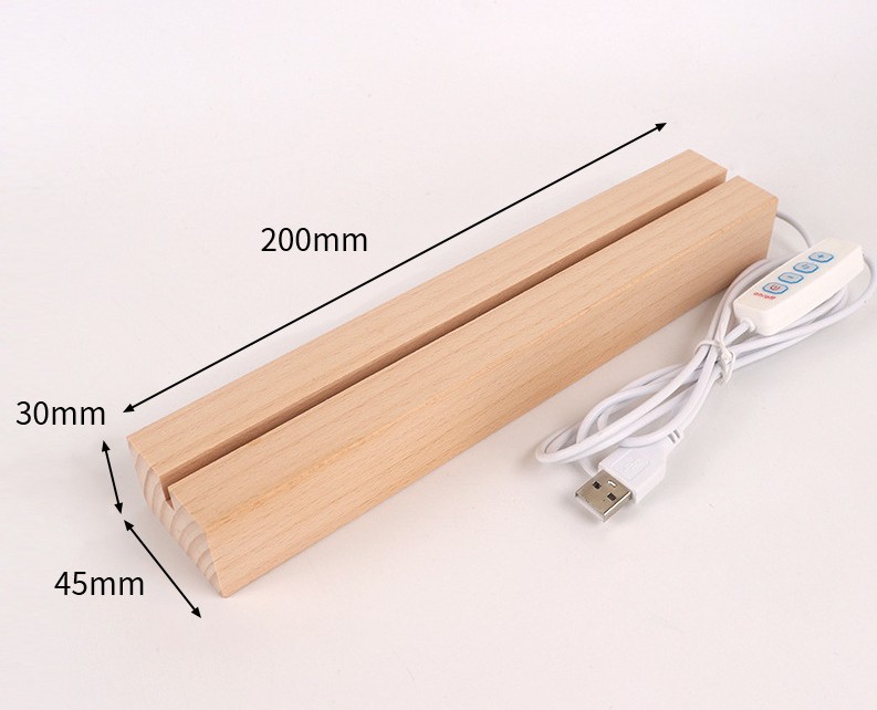 ĐẾ ĐÈN LED 3D BẰNG GỖ 3 MÀU TRANG TRÍ DIY SIÊU TIỆN LỢI T.CRAFT HOUSE-NVLG