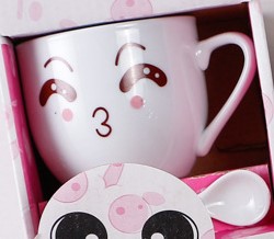 TÁCH TRÀ/ CÀ PHÊ BẰNG GỐM SỨ NHIỀU HÌNH ẢNH DỄ THƯƠNG, TIỆN DỤNG CÓ KÈM MUỖNG T-CRAFT ^^