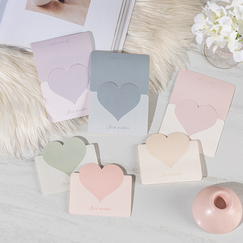 THIỆP IN MINI TRÁI TIM ĐƠN GIẢN VÀ NHIỀU MÀU SẮC T.CRAFT HOUSE (KHÔNG BAO GỒM BAO THƯ)
