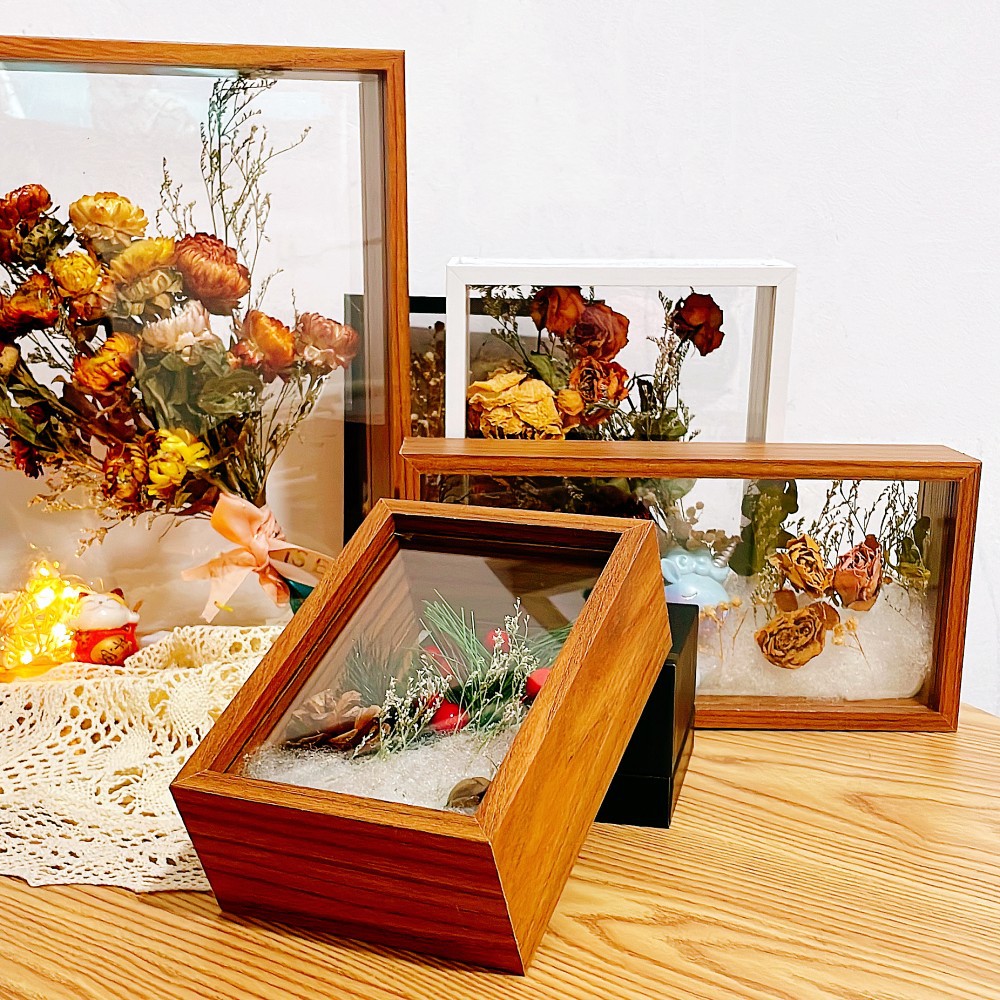 KHUNG HỘP GỖ 3D MẶT MICA LÀM TRANH TRANG TRÍ ĐỂ BÀN T.CRAFT HOUSE-NVLG