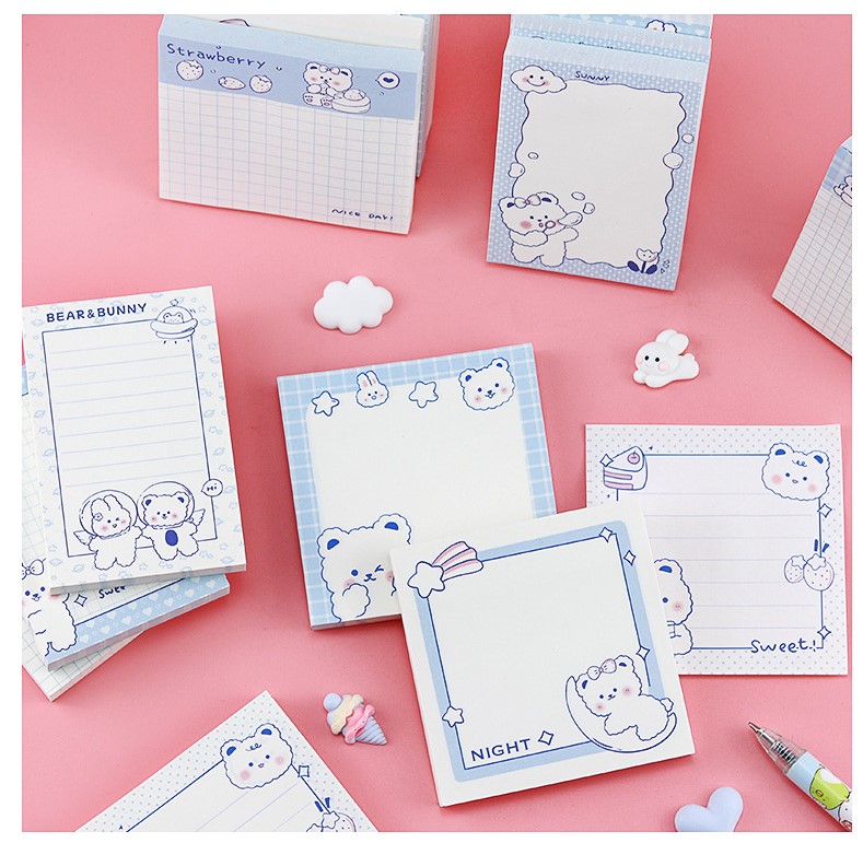 GIẤY NHỚ CHỦ ĐỀ ĐÔI BẠN DỄ THƯƠNG BEAR AND BUNNY T-CRAFT