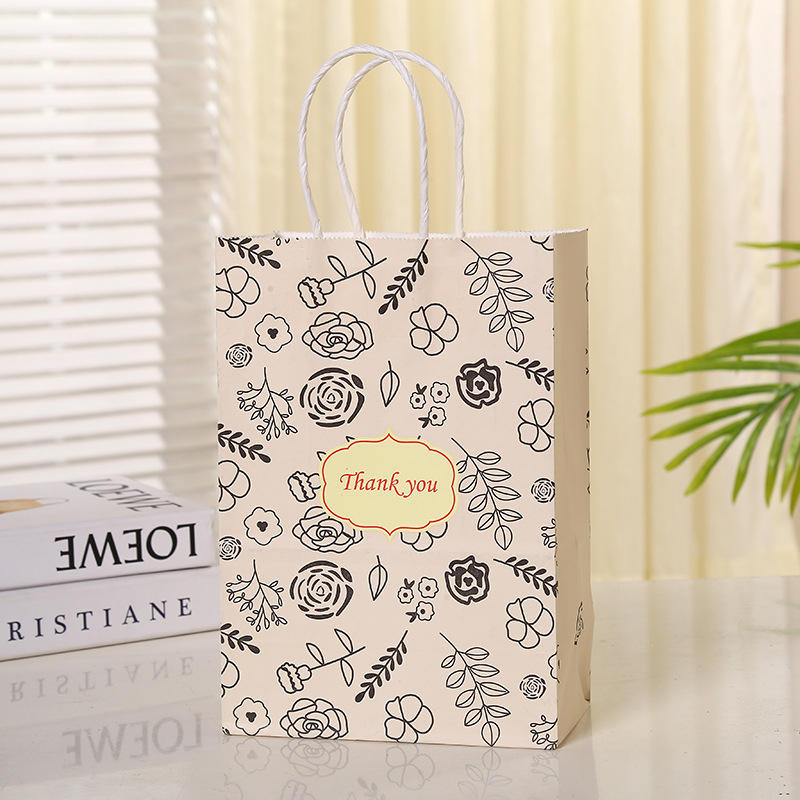 TÚI GIẤY ĐỰNG QUÀ TẶNG HÀN QUỐC BÔNG HOA XINH XẮN 21x15x8cm T.CRAFT HOUSE