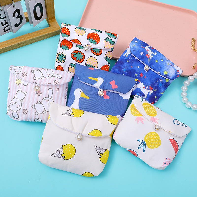 TÚI VẢI MINI NÚT GÀI DỄ THƯƠNG ĐỰNG MỸ PHẨM, ĐỒ DÙNG CÁ NHÂN TIỆN LỢI T.CRAFT HOUSE