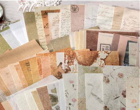 SET 30 TỜ GIẤY HOA LÁ KHÔ VINTAGE TRANG TRÍ TẬP VỞ, LƯU BÚT, NHẬT KÍ T-CRAFT ^^