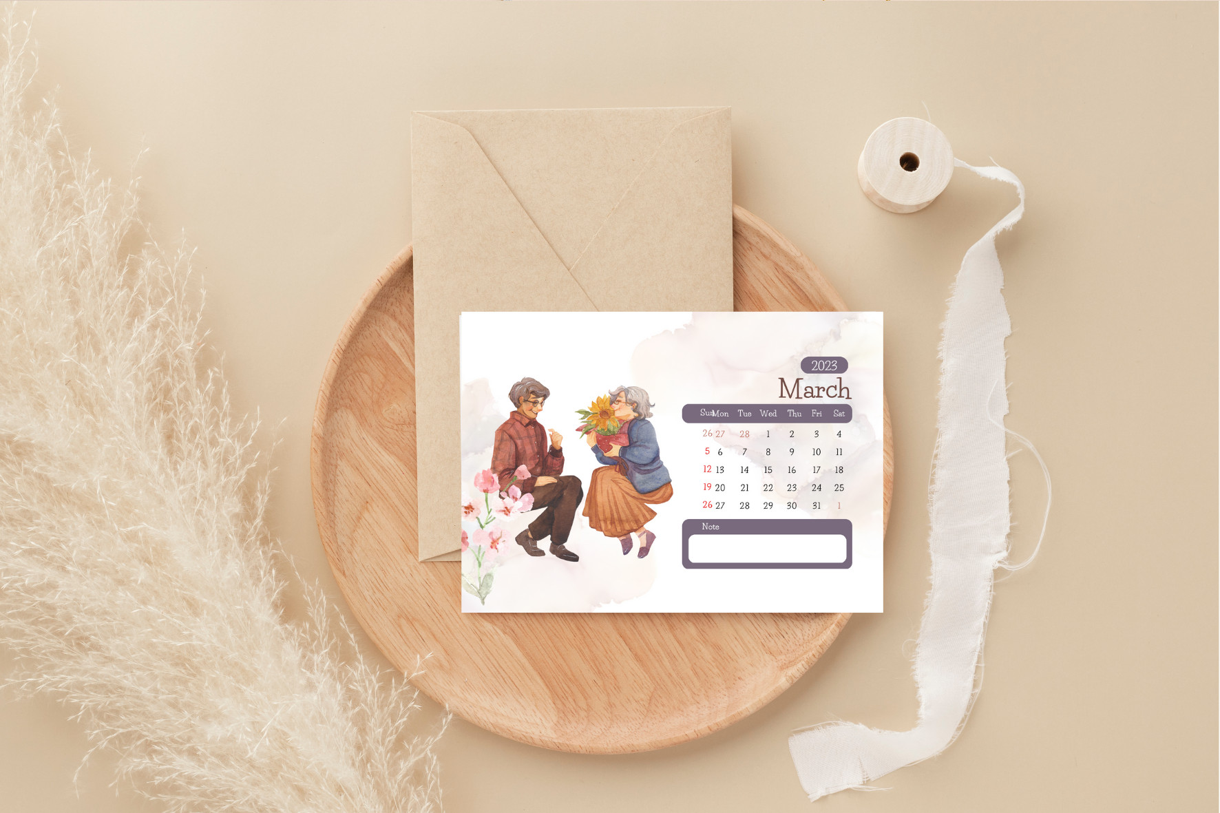 LỊCH ĐỂ BÀN 2023 CHÂN GỖ HANDMADE A6 TRANG TRÍ BÀN HỌC, BÀN LÀM VIỆC - CHUYỆN CHÚNG MÌNH (TẶNG KÈM KẸP GỖ VÀ BAO THƯ THƠM)