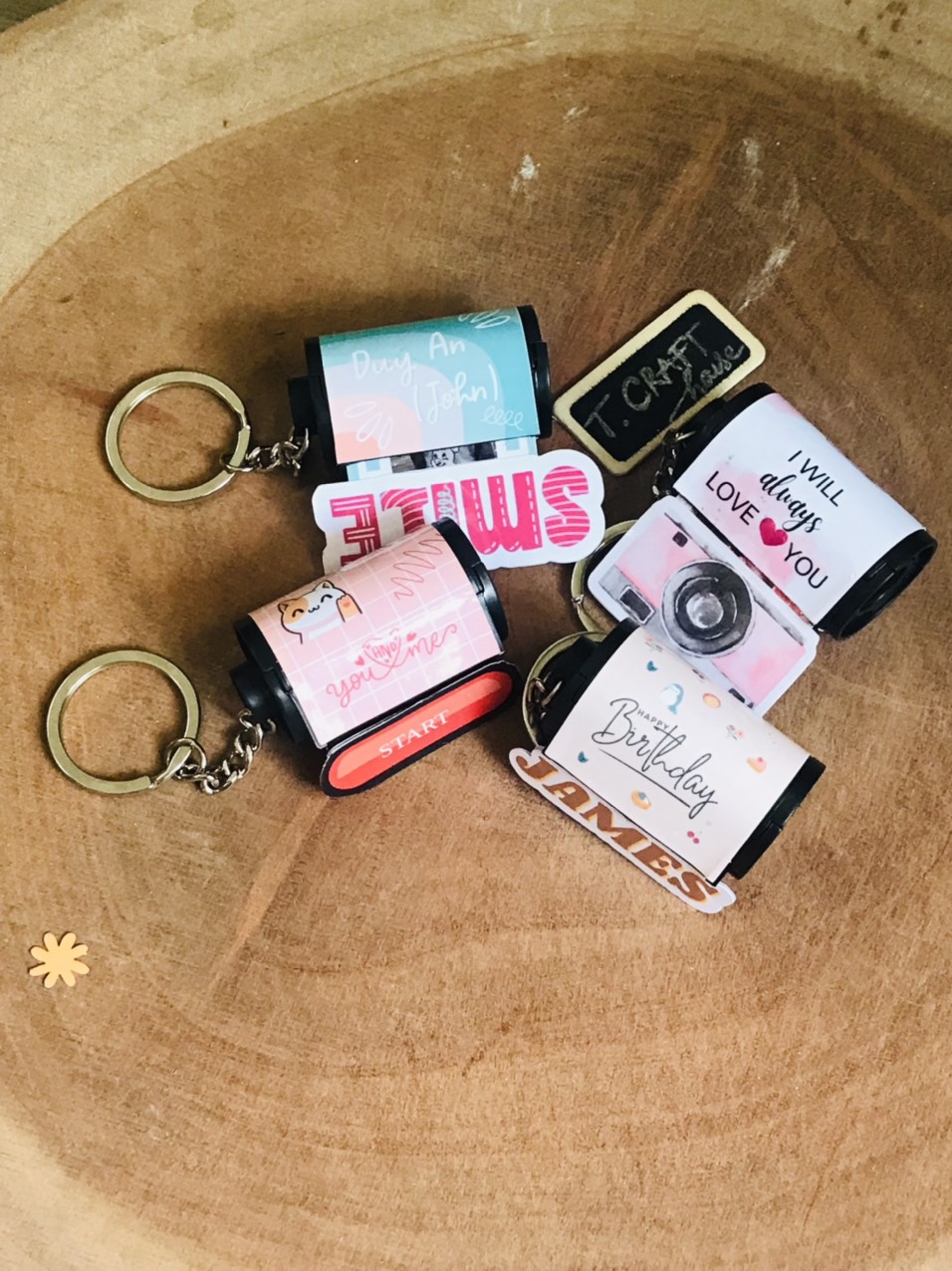 MÓC KHOÁ QUÀ TẶNG CUỘN FILM IN ẢNH HANDMADE ĐỘC ĐÁO T.CRAFT HOUSE