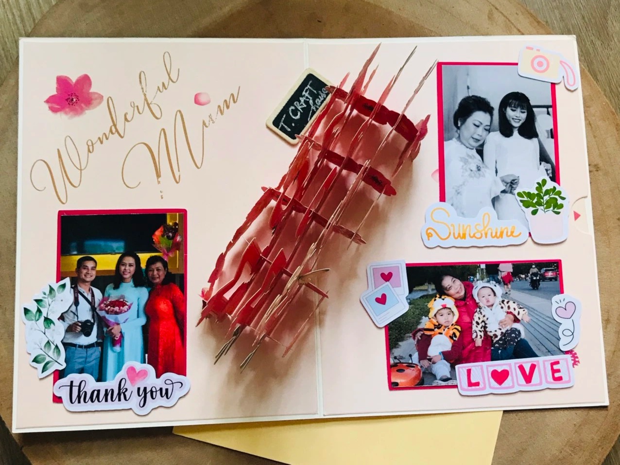 THIỆP HANDMADE 3D NHÀ LÀM IN HÌNH ĐỘC ĐÁO CHỦ ĐỀ VỀ MẸ “BEST MOM EVER” T.CRAFT HOUSE