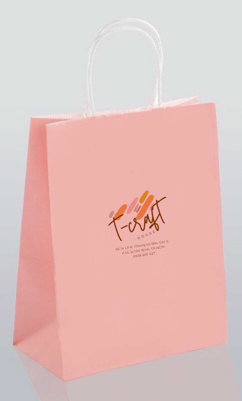 TÚI GIẤY KRAFT NHIỀU MÀU KÍCH THƯỚC 25x12x33cm KÈM QUAI XÁCH CHẮC CHẮN DÀY 120gsm ĐỰNG QUÀ TẶNG T.CRAFT HOUSE