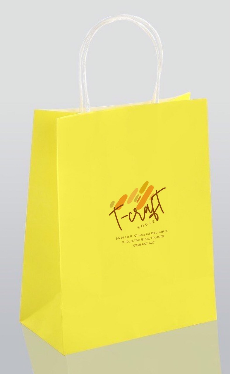 TÚI GIẤY KRAFT NHIỀU MÀU KÍCH THƯỚC 25x12x33cm KÈM QUAI XÁCH CHẮC CHẮN DÀY 120gsm ĐỰNG QUÀ TẶNG T.CRAFT HOUSE