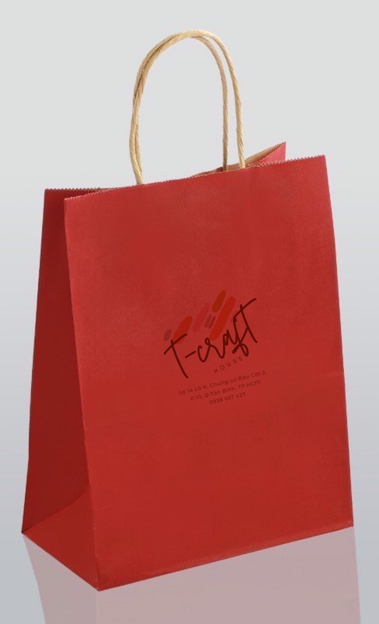 TÚI GIẤY KRAFT NHIỀU MÀU KÍCH THƯỚC 25x12x33cm KÈM QUAI XÁCH CHẮC CHẮN DÀY 120gsm ĐỰNG QUÀ TẶNG T.CRAFT HOUSE