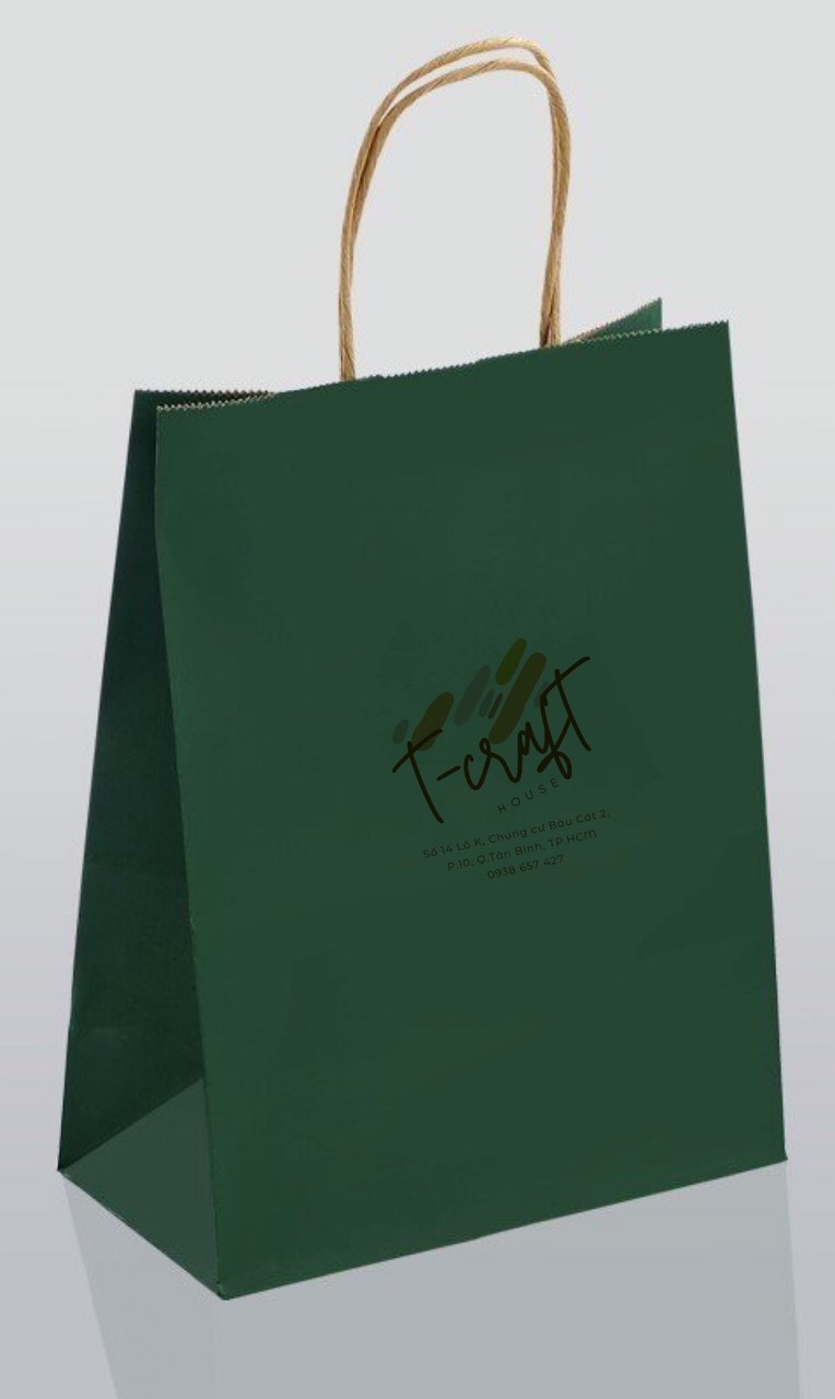 TÚI GIẤY KRAFT NHIỀU MÀU KÍCH THƯỚC 25x12x33cm KÈM QUAI XÁCH CHẮC CHẮN DÀY 120gsm ĐỰNG QUÀ TẶNG T.CRAFT HOUSE
