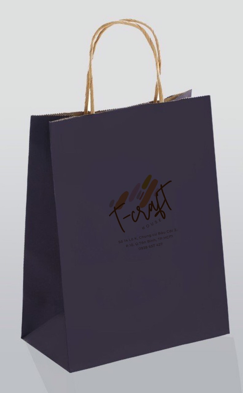 TÚI GIẤY KRAFT NHIỀU MÀU KÍCH THƯỚC 25x12x33cm KÈM QUAI XÁCH CHẮC CHẮN DÀY 120gsm ĐỰNG QUÀ TẶNG T.CRAFT HOUSE