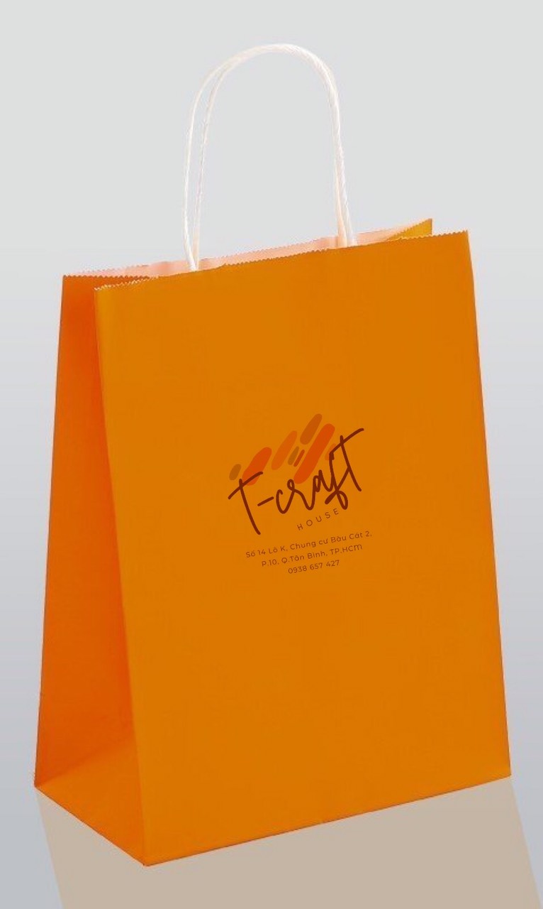 TÚI GIẤY KRAFT NHIỀU MÀU KÍCH THƯỚC 25x12x33cm KÈM QUAI XÁCH CHẮC CHẮN DÀY 120gsm ĐỰNG QUÀ TẶNG T.CRAFT HOUSE
