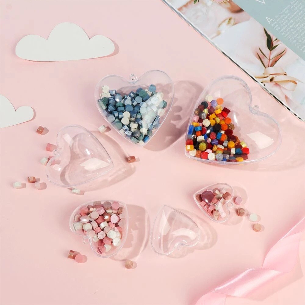 TRÁI TIM NHỰA TRONG SUỐT DÙNG ĐỂ LÀM ĐỰNG QUÀ TẶNG/ TRANG TRÍ SIÊU LUNG LINH T.CRAFT HOUSE