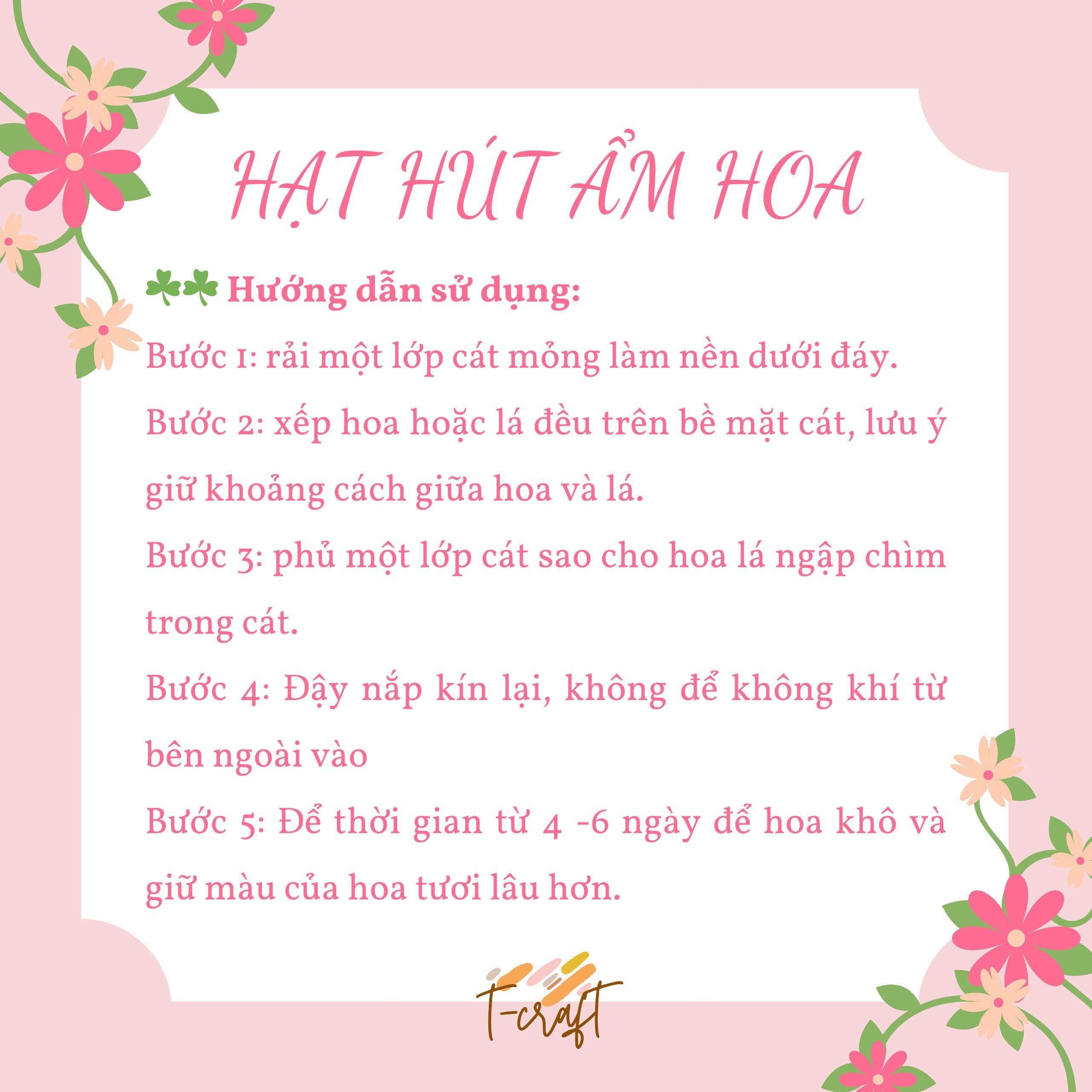 CÁT HÚT ẨM – BỘT LÀM HOA KHÔ SILICA GEL LOẠI 1 CHẤT LƯỢNG CAO T.CRAFT HOUSE
