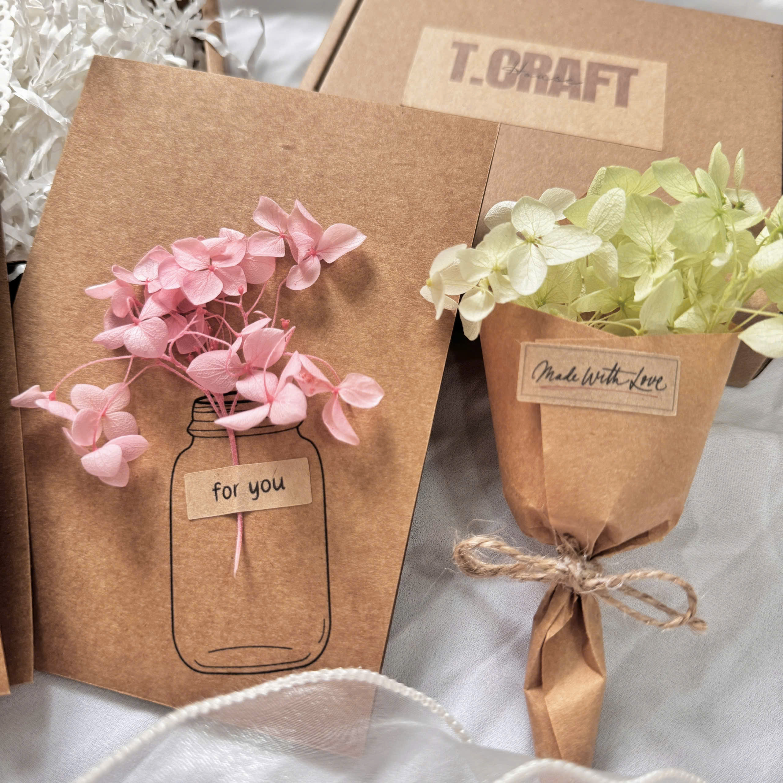 THIỆP HANDMADE FOR YOU HOA KHÔ NHIỀU MÀU T.CRAFT HOUSE (KHÔNG KÈM BAO THƯ)