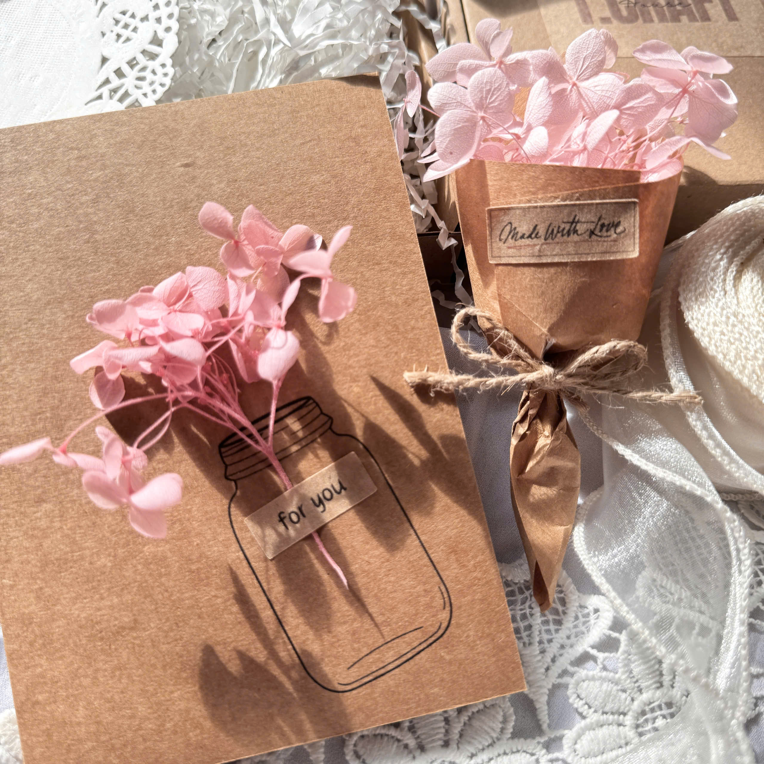 THIỆP HANDMADE FOR YOU HOA KHÔ NHIỀU MÀU T.CRAFT HOUSE (KHÔNG KÈM BAO THƯ)