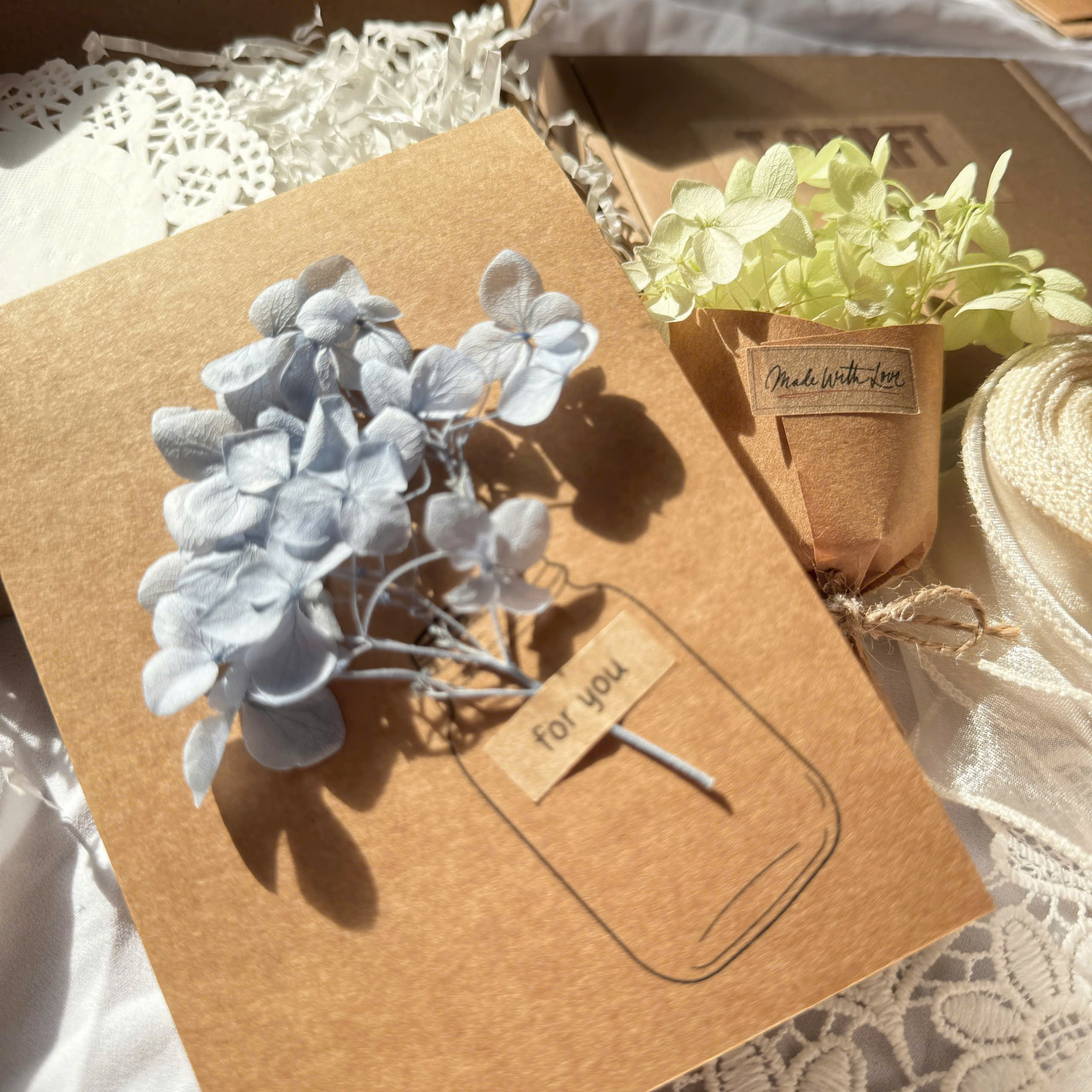 THIỆP HANDMADE FOR YOU HOA KHÔ NHIỀU MÀU T.CRAFT HOUSE (KHÔNG KÈM BAO THƯ)