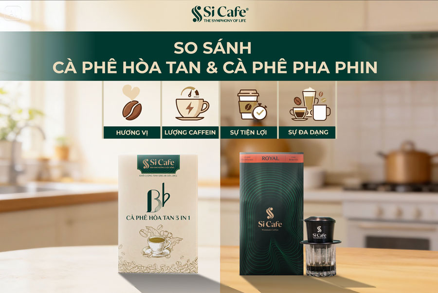 So sánh sự khác nhau giữa cà phê hòa tan và cà phê pha phin