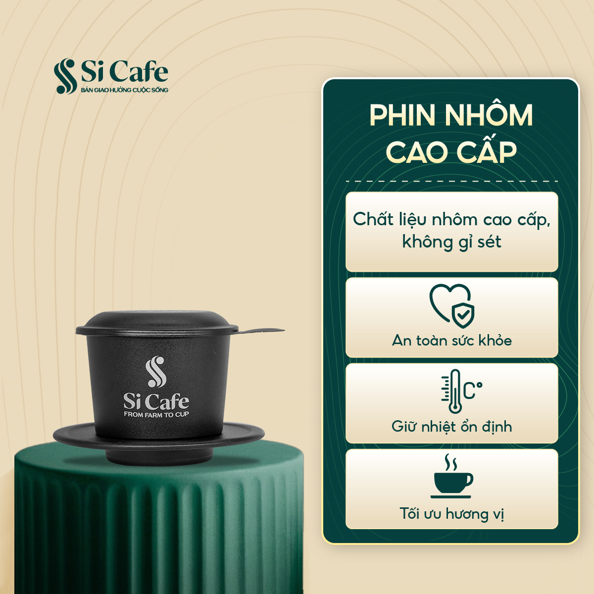 Phin nhôm pha cà phê cao cấp