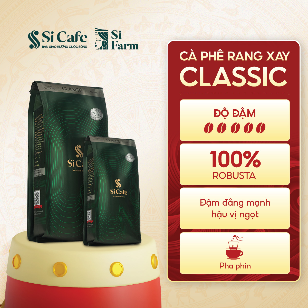 Cà Phê Rang Xay Classic 100% Robusta