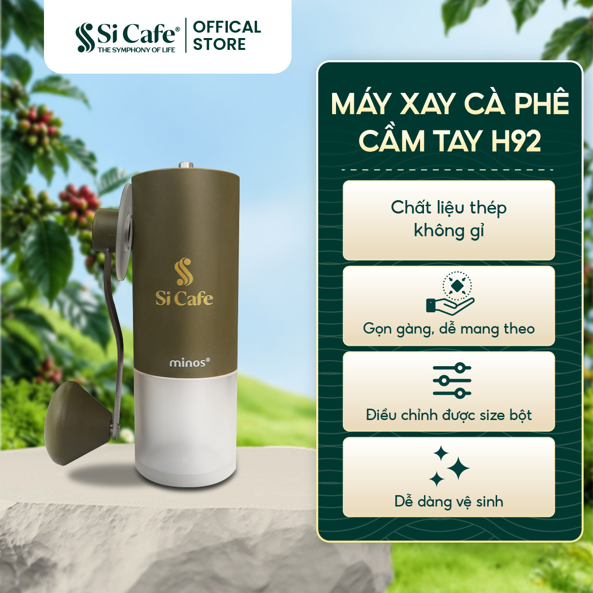 MÁY XAY CÀ PHÊ CẦM TAY MINOS H92