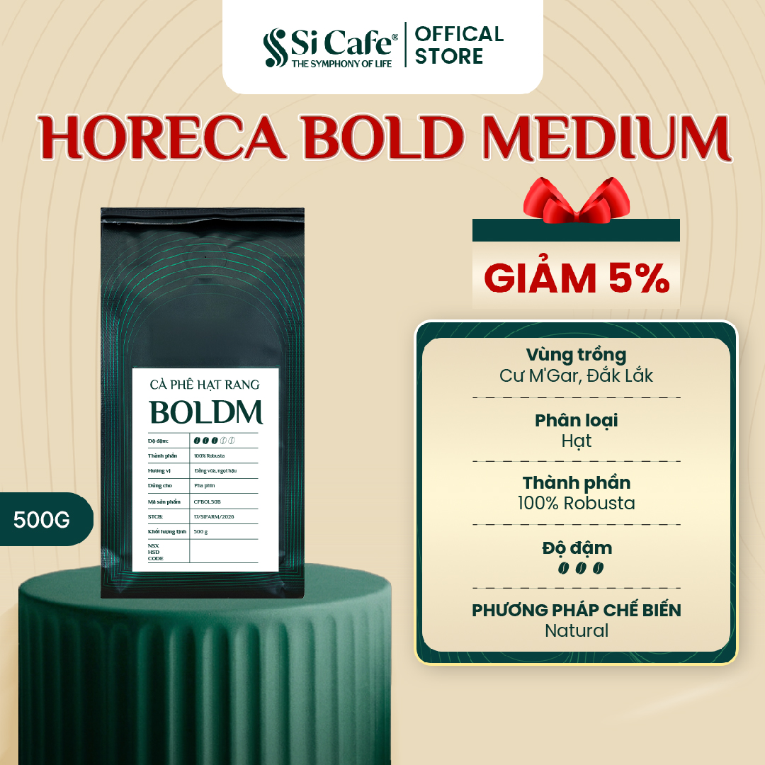 Cà Phê Nguyên Chất Bold Medium Kênh Horeca