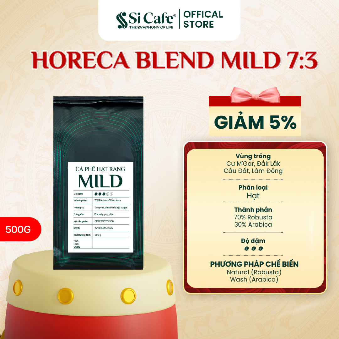 Cà Phê Rang Xay Blend Mild Horeca