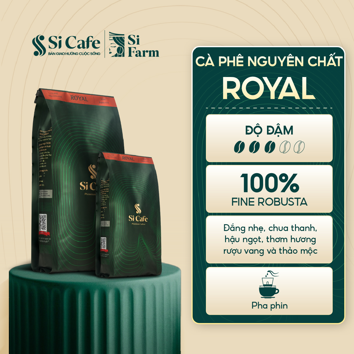 Cà Phê Nguyên Chất Royal 100% Fine Robusta
