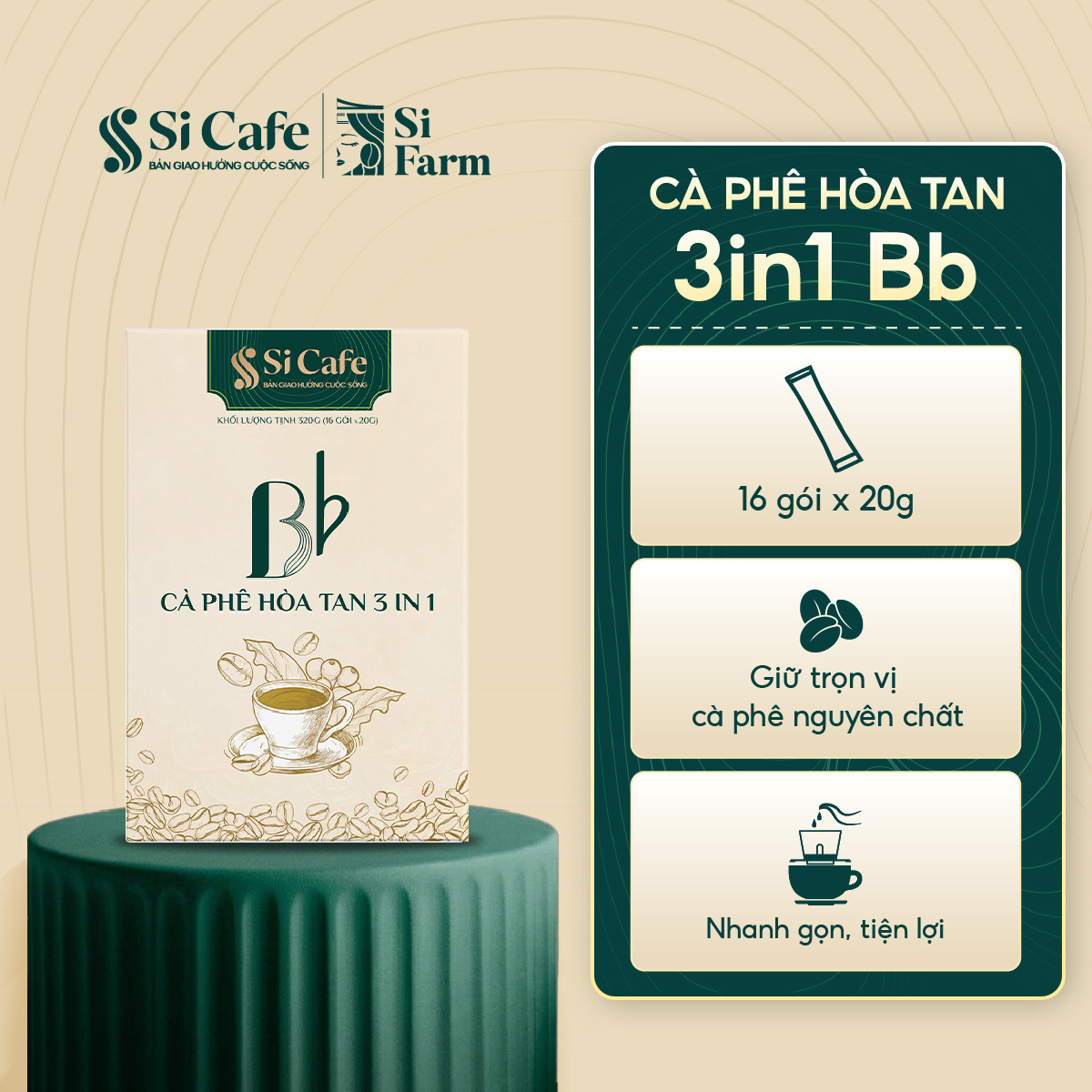 Cà Phê Hòa Tan 3in1 Bb – 16 Gói/Hộp x 20g