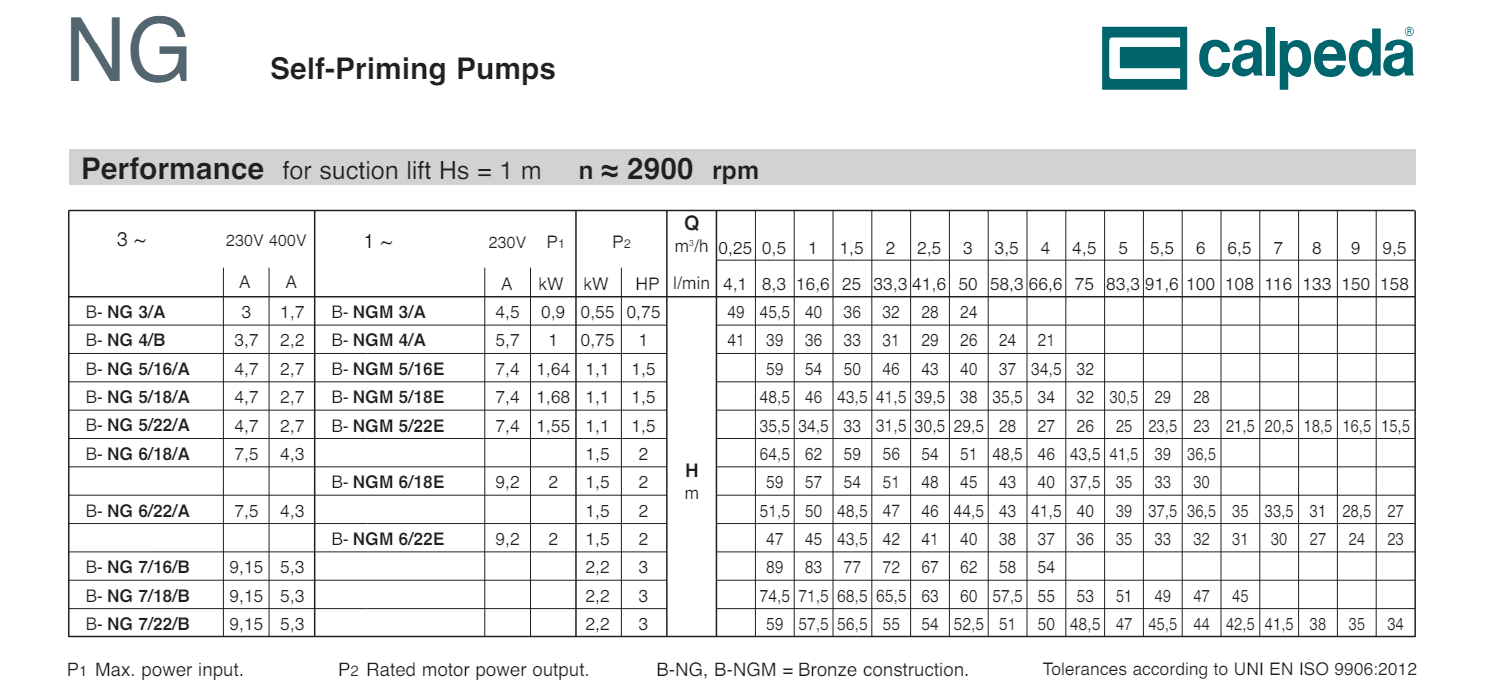 Máy bơm tự mồi NG Calpeda/Italia