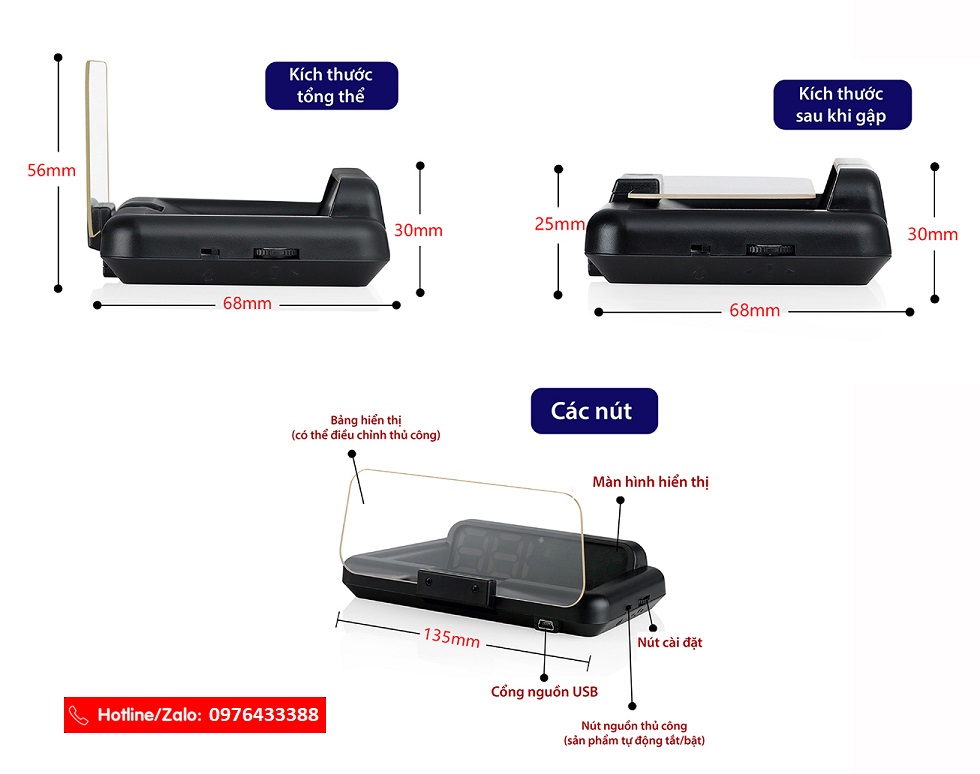WEBVISION HUD S600 -BỘ HIỂN THỊ THÔNG SỐ Ô TÔ