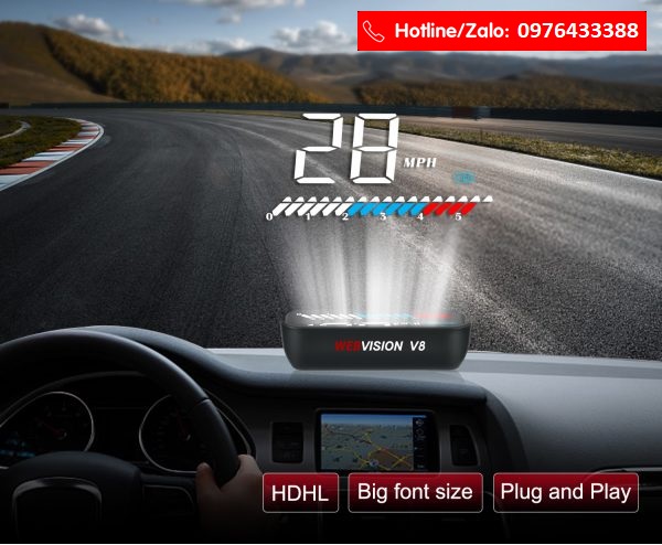 WEBVISION HUD V8 – HIỂN THỊ THÔNG TIN TRÊN KÍNH LÁI