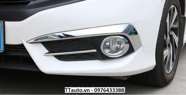 Viền đèn gầm trước sau mạ crom Civic 2016-2018