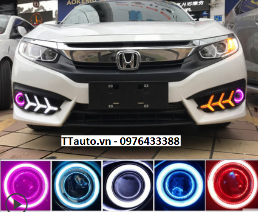 Đèn LED gầm xương cá trước sau kiểu Lamborghini cho Civic 2016-2018