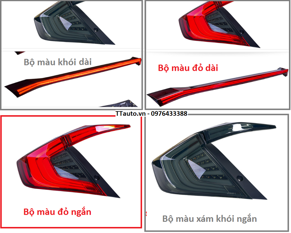 Một số mẫu đèn hậu Full LED Civic 2016-2020