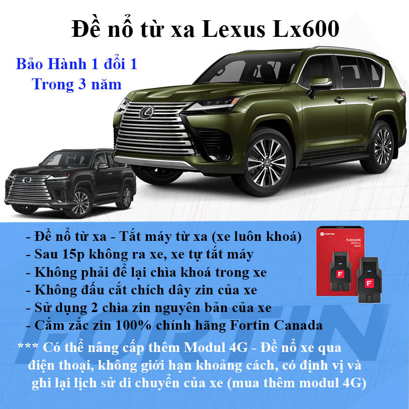 Đề nổ từ xa Lexus Lx600 2022 – 2026 qua chìa zin 100%