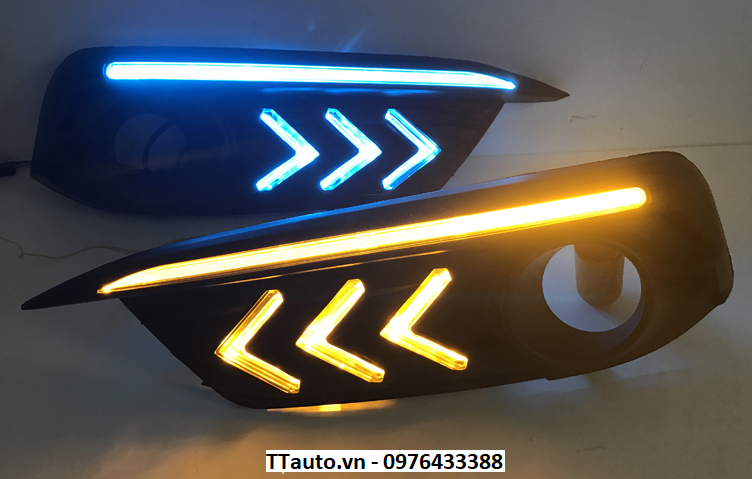 LED gầm trước kiểu máy bay có viền mí cho Civic 2016-2018