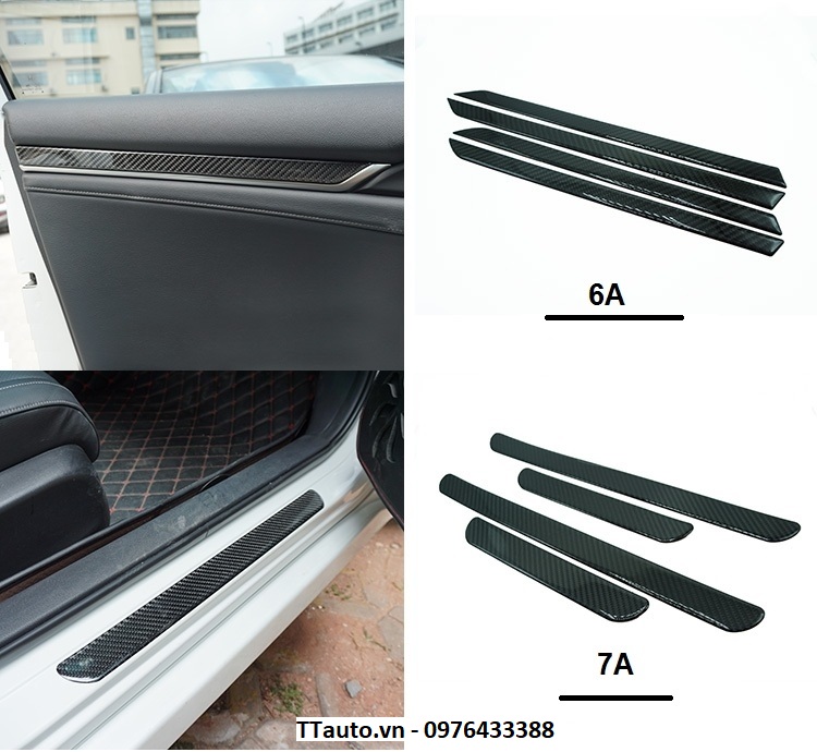 Trang trí nội thất bằng sợi carbon dẻo kiểu Si cho Civic 2016-2020