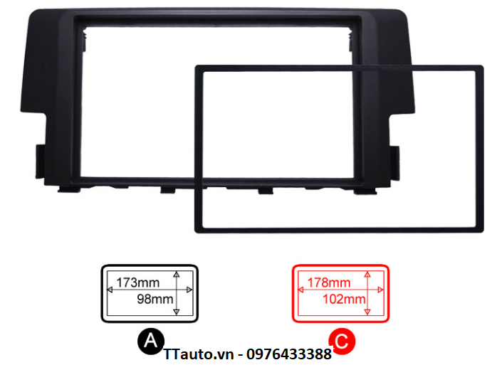 Khung màn hình DVD cho Civic 2016-2020