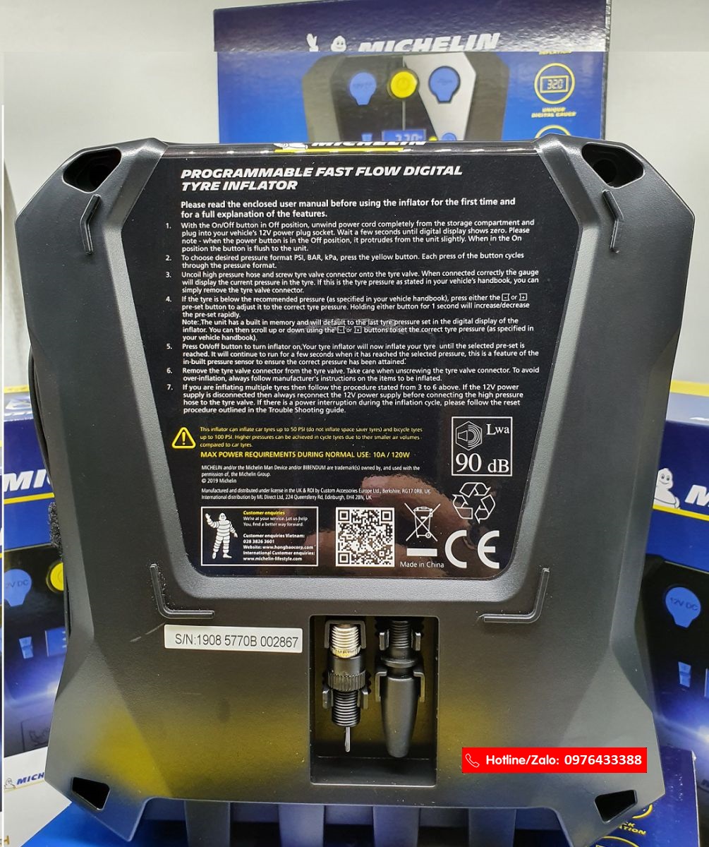 Bơm điện 12V Michelin 12266