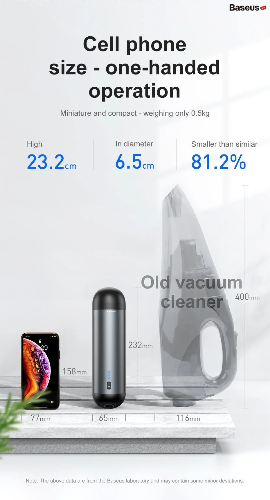 HÚT BỤI CẦM TAY MINI BASEUS VACUUM CLEANER 3750PA 65W