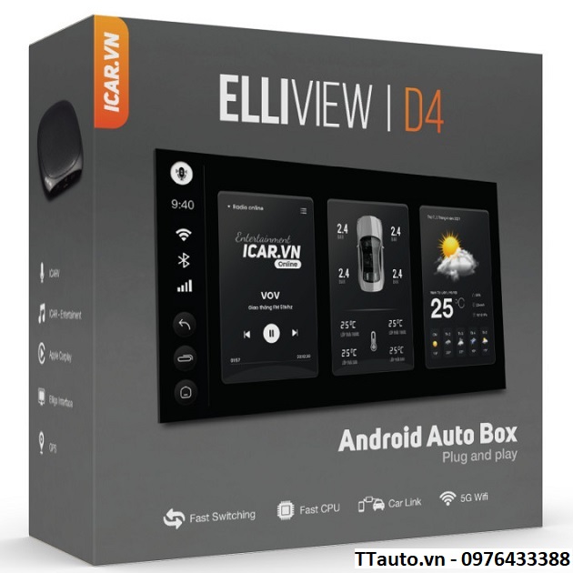 BOX ANDROID ELLIVIEW D4 CÔNG NGHỆ AI