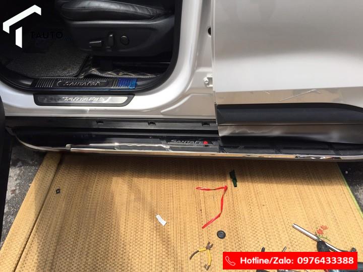 Bậc, Bệ bước chân Hyundai Santafe 2019-2020 – Mẫu tráng gương