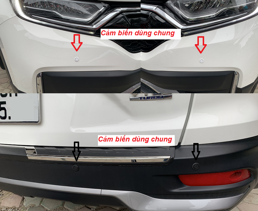 Bộ Cảm biến 8 mắt hỗ trợ đỗ xe hiển thị trên màn hình cho CR-V bản E và G 2017 đến 2022