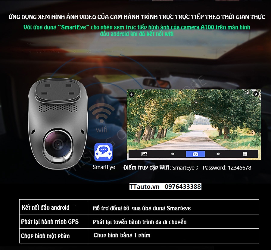 CAMERA HÀNH TRÌNH ICAR ELLI A100