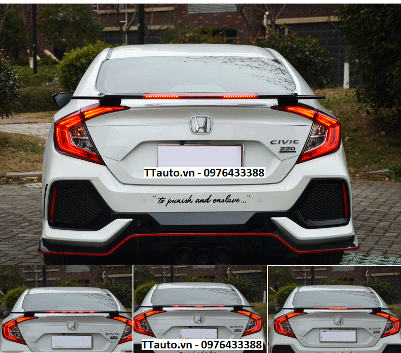 Đuôi gió có đèn kiểu Civic Coupe cho Civic 2016-2020
