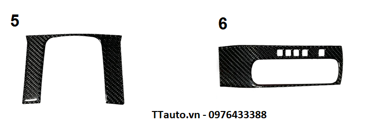 Bộ 6 chi tiết sợi carbon cho Civic 2016-2020