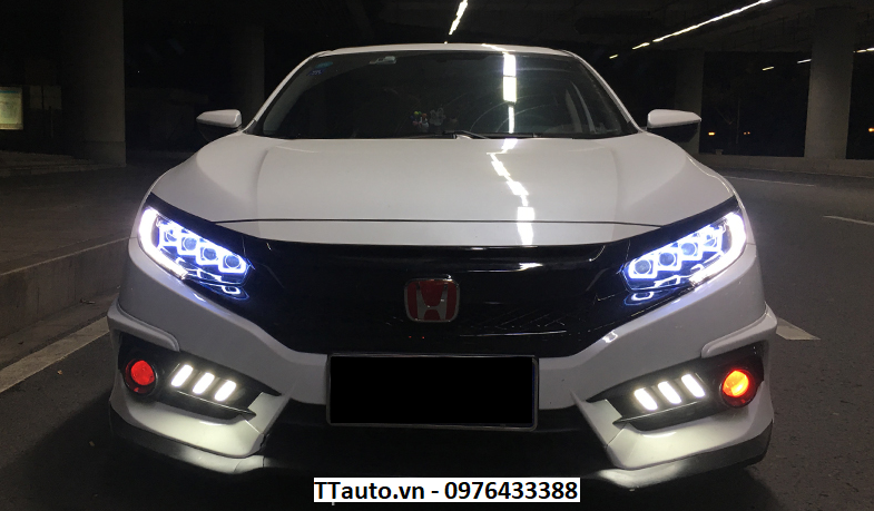 Cụm đèn pha LED kiểu Bugatti cho Civic 2016-2020