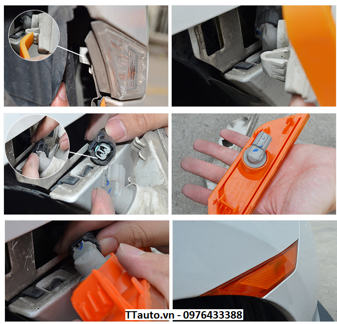 Đèn sườn Civic màu xám và vàng cho Civic 2016-2020